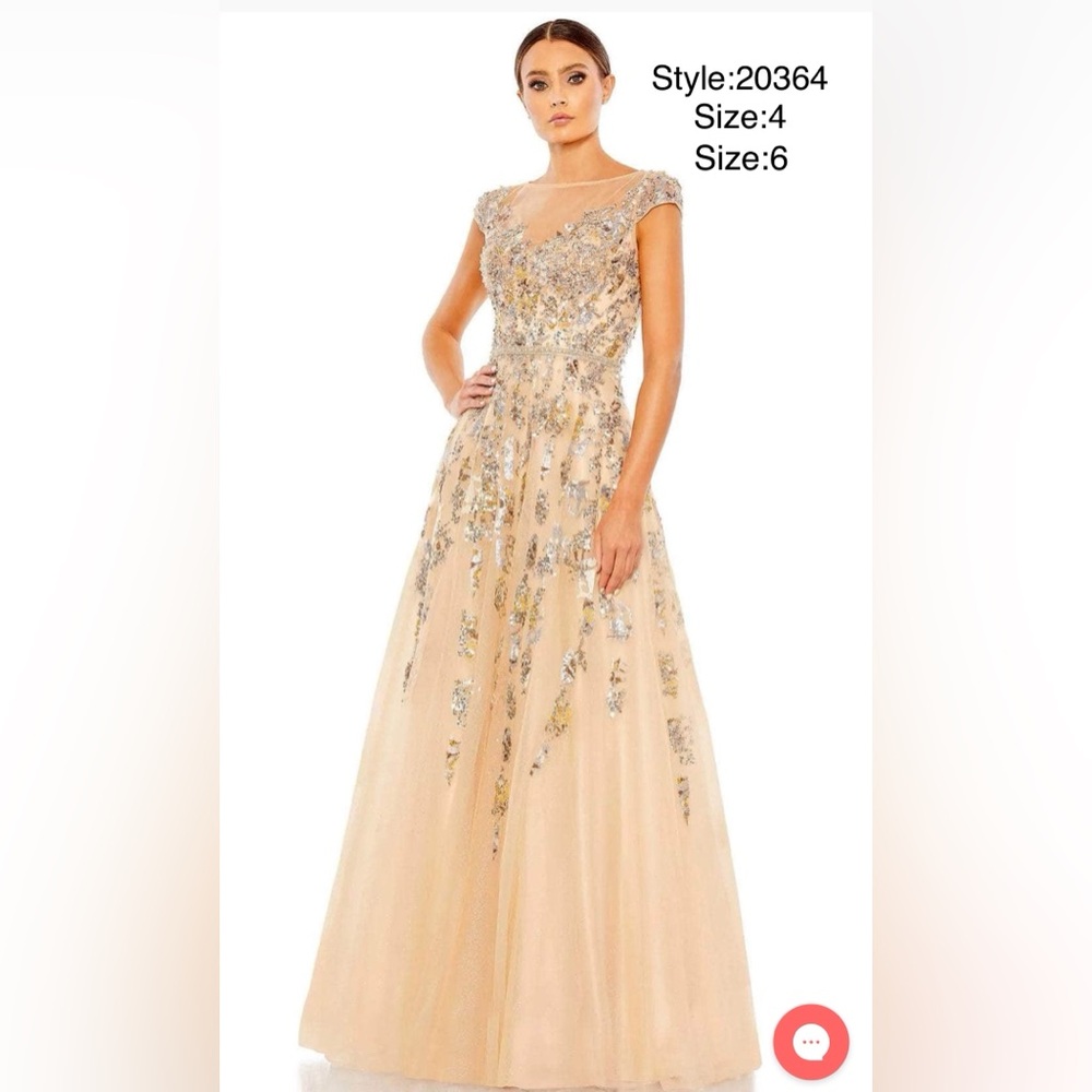Sequined A-line tulle gown